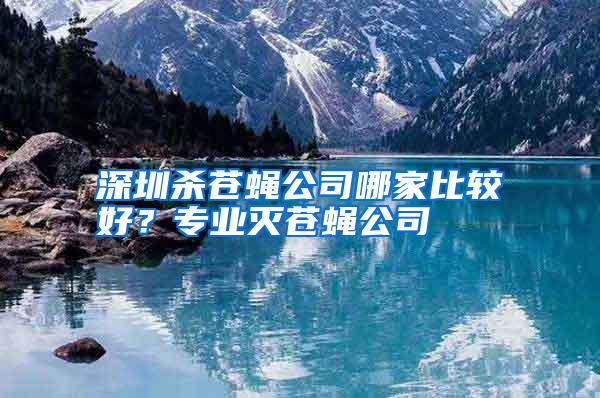 深圳殺蒼蠅公司哪家比較好？專業滅蒼蠅公司