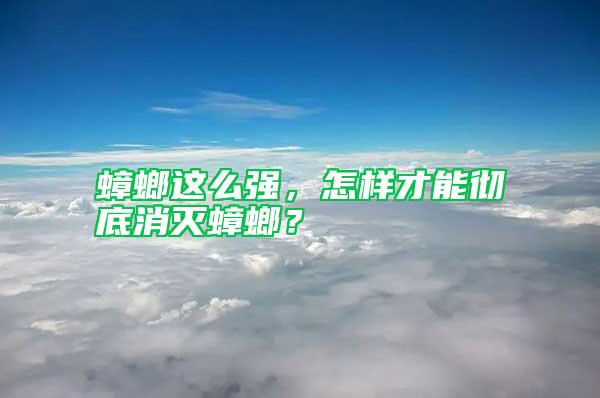 蟑螂這么強(qiáng)，怎樣才能徹底消滅蟑螂？