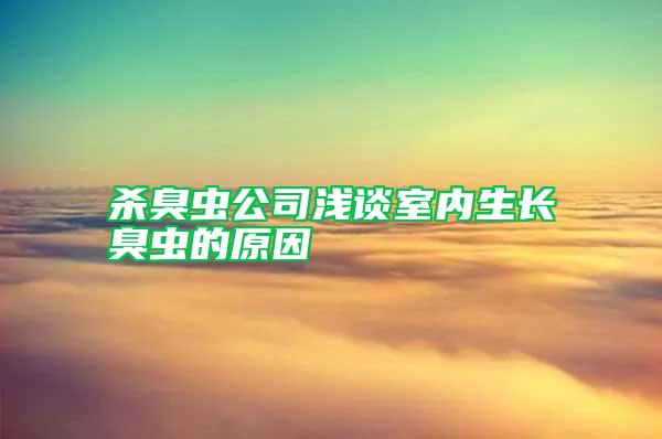 殺臭蟲公司淺談室內生長臭蟲的原因