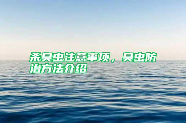 殺臭蟲注意事項，臭蟲防治方法介紹