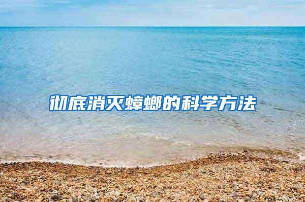 徹底消滅蟑螂的科學方法