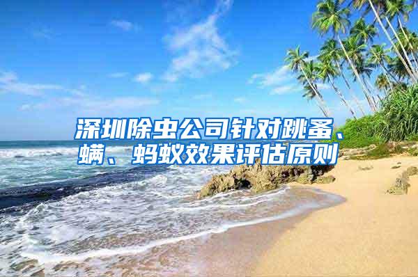 深圳除蟲公司針對跳蚤、螨、螞蟻效果評估原則